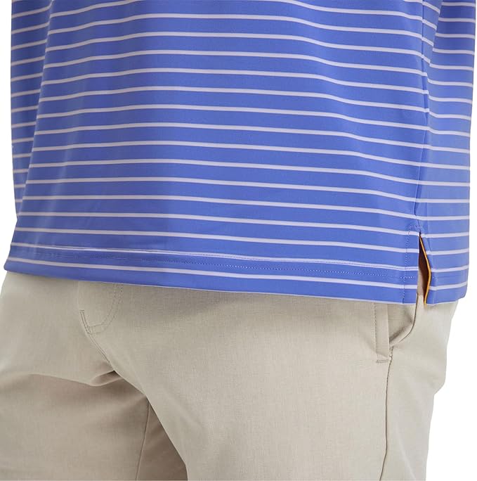 M MAELREG Golf Shirts for Men Moisture Wicking Striped Polo Performance Dry Fit Business Sports Mens Polo Shirts Short Sleeve