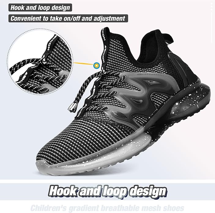 WETIKE Boy's Shoes Mesh Slip on Lightweight Running Sneakers