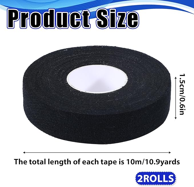 2 Rolls Finger Tape, Extra Strong Adhesive 0.6-Inch x 32-feet Athletic Tape for Fingers, Hands, & Toes, Rock Climbing Tape, Skin-Friendly Sports Tape for Outdoor Sports Climbing Football (Black)
