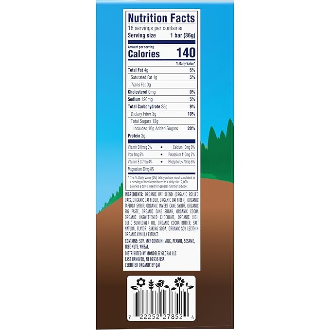 CLIF Kid Zbar - Chocolate Brownie - Soft Baked Whole Grain Snack Bars - USDA Organic - Non-GMO - Plant-Based - 1.27 oz. (18 Pack)