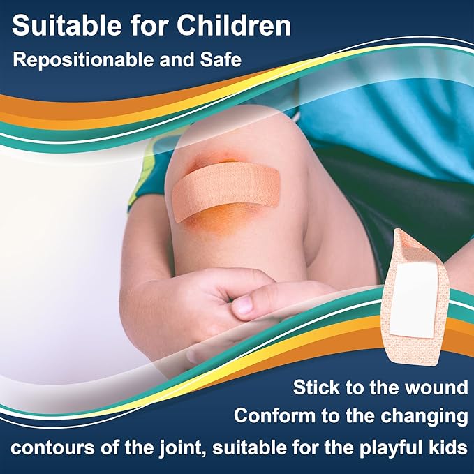 Silicone Adhesive Bandages Large Sizes for Sensitive Fragile Skin 2"x4" 20 Count Flexible Fabric Latex Free Hypoallergenic Breathable XL Bandages for Adhesive Allergy Wounds