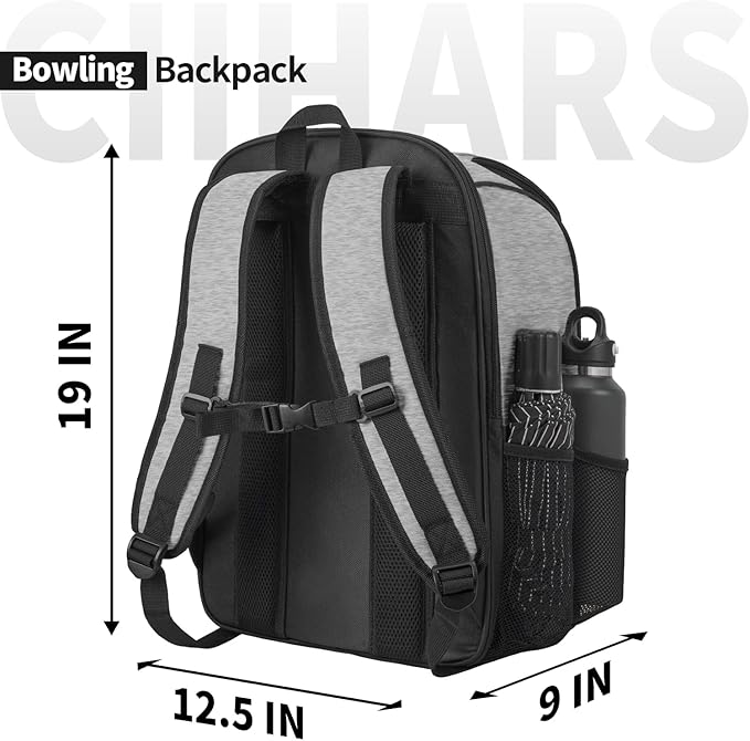 Single Bowling Ball Bag Backpack with Shoe Bag Up to Size 16, Accessories Gifts for Bowling Lovers,Bowling Bag with Padded Ball Holder