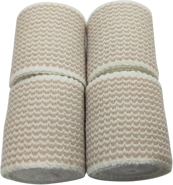 4 Pack Elastic Bandage Wrap | 2" Medical Bandage Wrap with Hook-and-Loop Fasteners on Both Ends Compression Wrap for Wounds Latex Free Stretch Bandage for Foot Arm Hand Ankle Injury