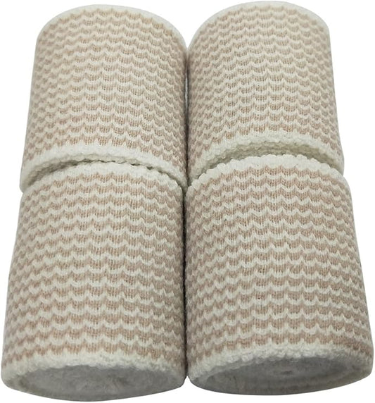 4 Pack Elastic Bandage Wrap | 2" Medical Bandage Wrap with Hook-and-Loop Fasteners on Both Ends Compression Wrap for Wounds Latex Free Stretch Bandage for Foot Arm Hand Ankle Injury