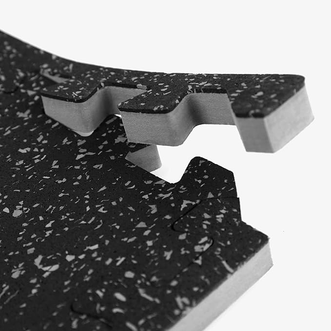 IncStores Impact Foam Rubber Floor Tiles, Interlocking Home Gym Floor Matts for Weight & Workout Equipment Room Padding, 2'x2' Tiles