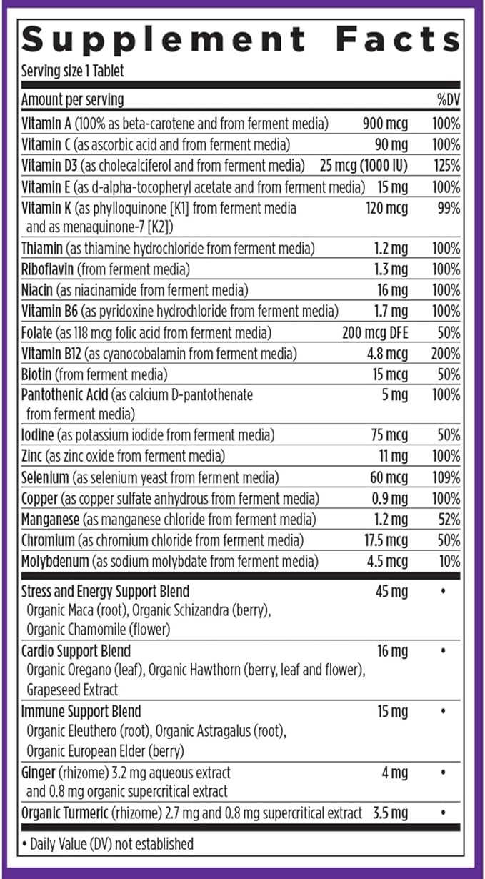 New Chapter Men's Multivitamin for Immune, Stress, Heart + Energy Support with Fermented Nutrients - Every Man's One Daily, Made with Organic Vegetables & Herbs, Non-GMO, Gluten Free - 48 ct