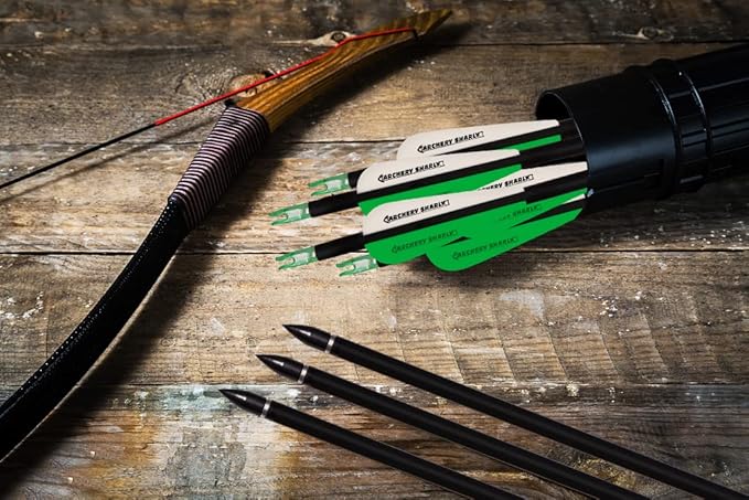 30Inch Carbon Hunting Arrow Targeting Practice Arrows with Removable Tips and Adjustable Nocks for Compound & Recurve Bow (Pack of 12)