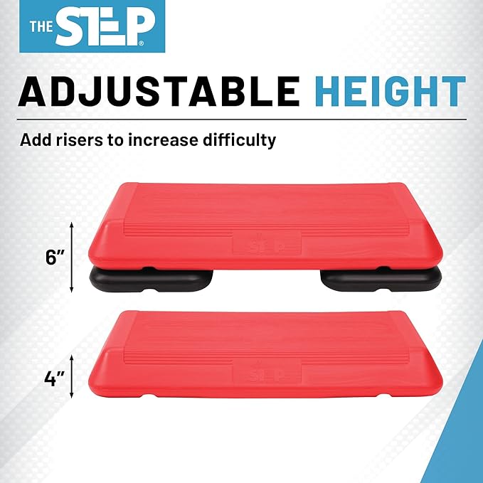Freestyle STEP Exercise Step Platform, Circuit Size Stepper for Exercise at Home with 2 Risers