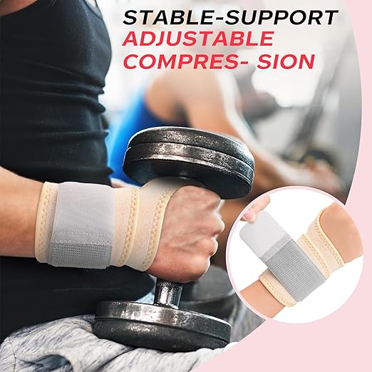 Carpal Tunnel Wrist Brace for Right Left Hand 2 Pairs, Wrist Support Wraps for Women Men, Adjustable Wrist Brace for Tendonitis, Arthritis, Weightlifting, Sports, Day Night Support, Grey&Nude