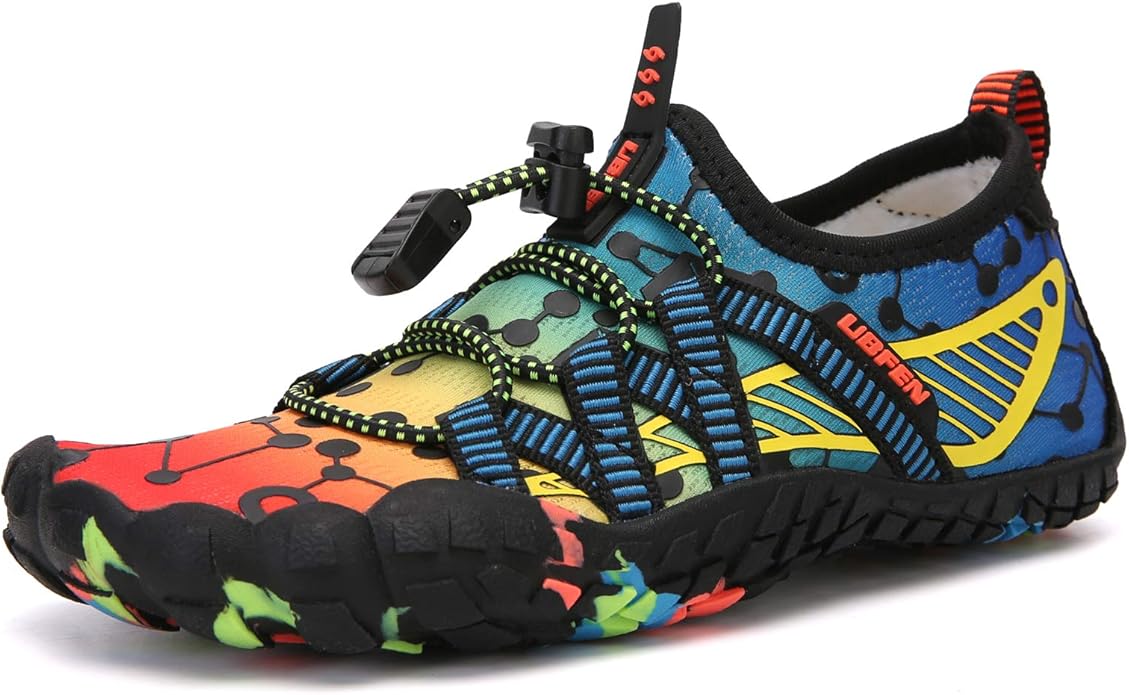 UBFEN Water Shoes for Kids Boys Girls Aqua Socks Barefoot Beach Sports Swim Pool Quick Dry Lightweight Toddler Little Big Kid
