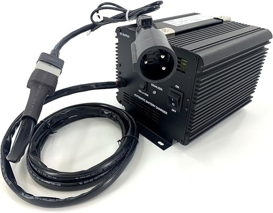 48 Volt Charger with 3-Pin Round Connector for Club Car Golf Carts Replaces PowerDrive 3 Charger 26580, 22110 Includes OBC Bypass Wire (JAC1548H-CLUB)