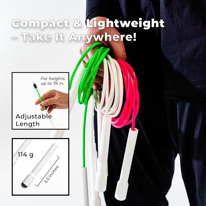 Premium Tangle-Free Jump Rope for Men & Women | Adjustable 10ft Skipping Rope | Ideal for Boxing, CrossFit & Cardio Training | Speed Rope for Fitness & Double Unders | Shatterproof Ergonomic Handles | Durable 5mm Cord