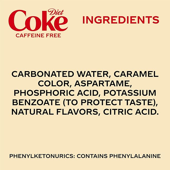 Diet Coke Caffeine Free Soda, 12 fl oz, 12 Pack (Package May Vary)