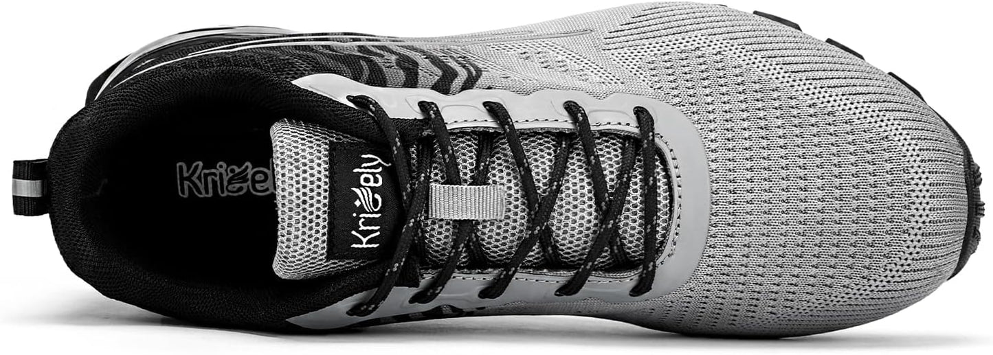 Kricely Men's Trail Running Shoes Fashion Walking Hiking Sneakers for Men Tennis Cross Training Shoe Outdoor Snearker Mens Casual Workout Footwear