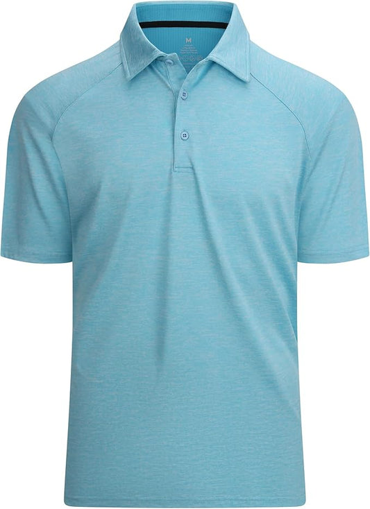 Alex Vando Mens Golf Shirt Moisture Wicking Quick-Dry Short Sleeve Casual Polo Shirts for Men