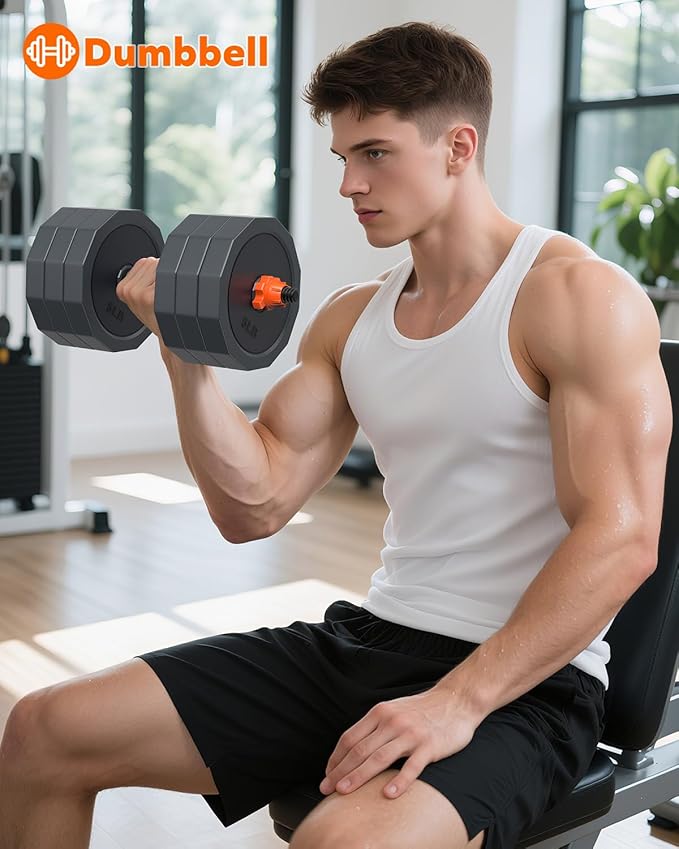 Adjustable Dumbbells Set, 45/65/85 lbs Free Weight Set with Connector, 4 in1 Dumbbells Set for Home Gym Workout