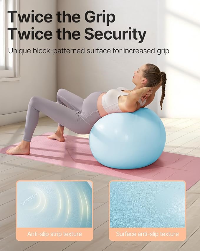 YOTTOY Pregnancy Ball - 1.8mm Thick Birthing Ball for Maternity Physio and Birth Preparation, Yoga and Exercise for Pregnancy - Includes Pump