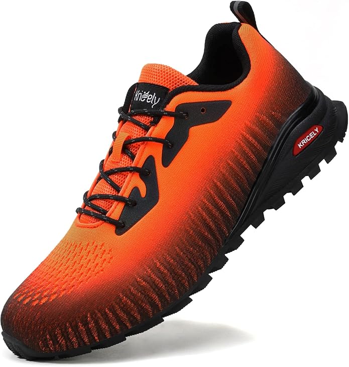 Kricely Men's Trail Running Shoes Fashion Walking Hiking Sneakers for Men Tennis Cross Training Shoe Outdoor Snearker Mens Casual Workout Footwear