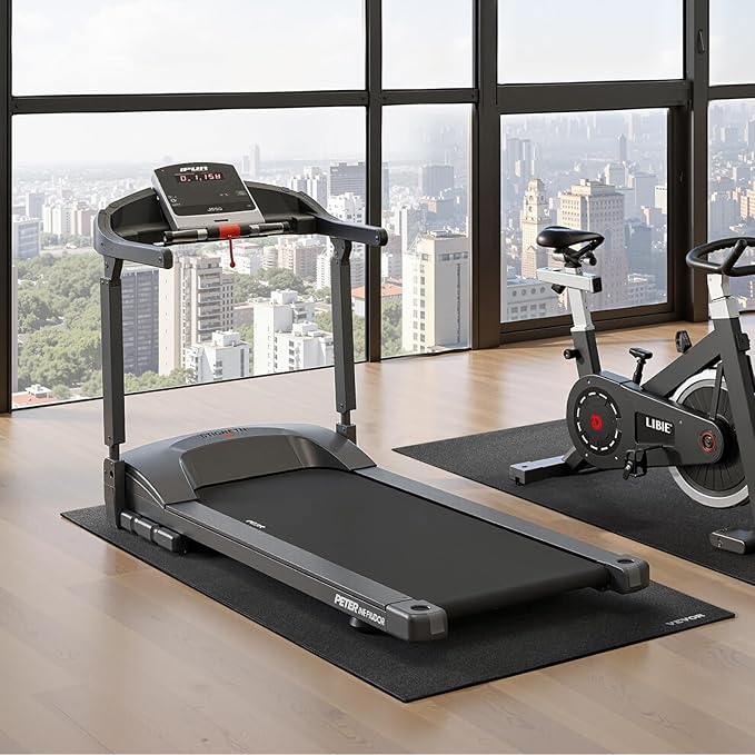 VEVOR Treadmill Mat for Carpet Floor, Exercise Equipment Mat for Treadmills, Stationary & Recumbent Bikes, High Density PVC Floor Protector Gym Mats, Waterproof and Non-Slip for Home Gym