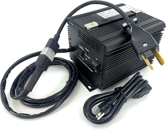 48 Volt Charger with 2-Prong Crow Foot Connector for Various Older Electric Vehicles & Golf Carts Including Club Car, Yamaha, Hauler (JAC1548H-CROW)