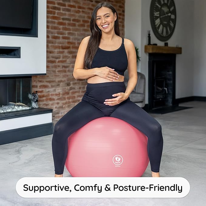 BABYGO® Birthing Ball for Pregnancy & Labor + Our Award Winning Book - Exercise, Birth & Recovery Plan, 5X Stronger Than a Yoga Ball with Eco Friendly Material