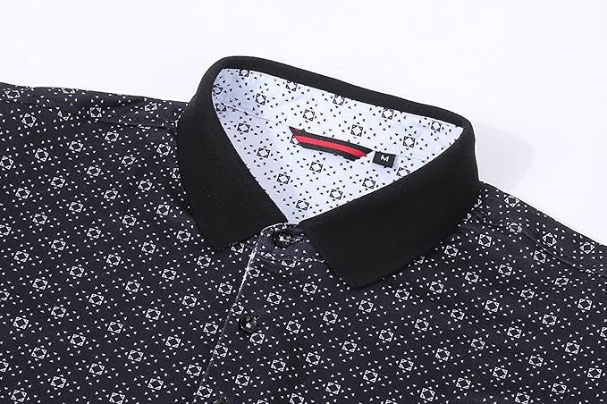 Alex Vando Mens Polo Shirts Short Sleeve Regular Fit Fashion Designed Shirt