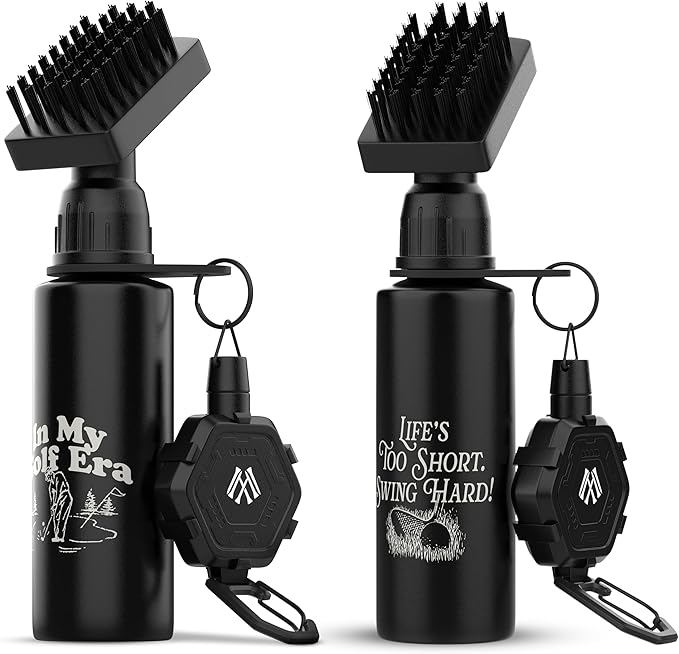 Premium Golf Club Cleaner with Anti-Sag Reel and Integrated Water Bottle - Golf Accessories for Men and Women - Essential Golf Club Brush for Golfer