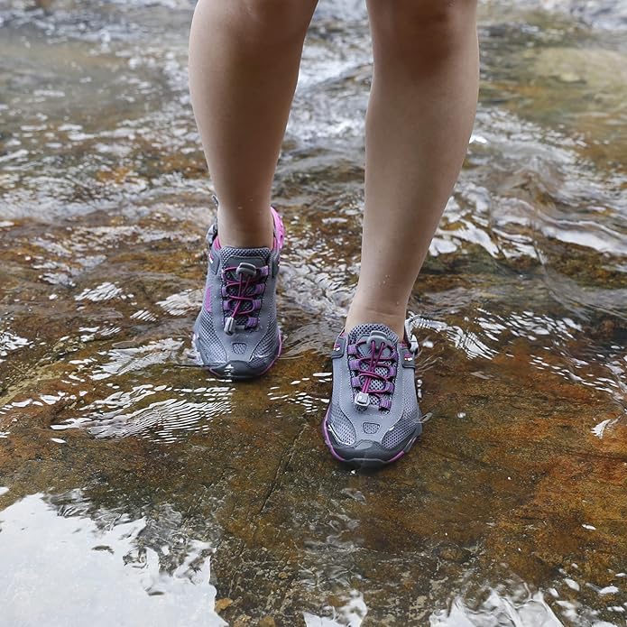 HUMTTO Women's Amphibious Water Shoes - Closed Toe Hiking Sandals Summer Outdoor Water Sandal Non-Slip River Shoes Quick Drying Aqua Shoe