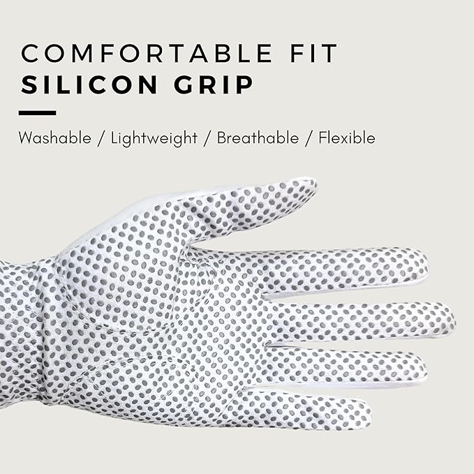 Left Hand Golf Gloves Women 2 Pack Girl Ladies Sports Silicon Non-Slip Extra Grip All Weather Season Tennis