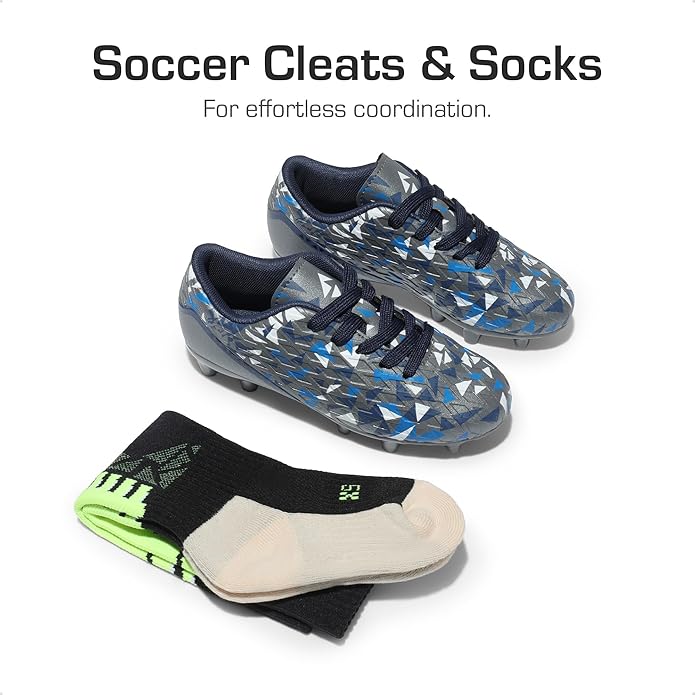DREAM PAIRS Boys Girls Soccer Cleats Youth Firm Groud Athletic Outdoor Trainning Football Shoes for Little/Big Kid