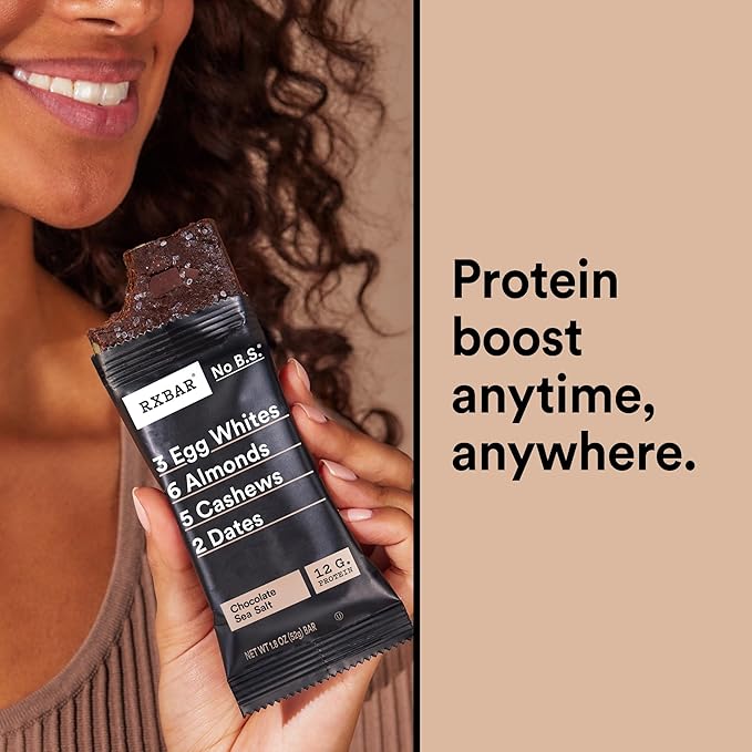 RXBAR Protein Bars, Protein Snack, Snack Bars, Chocolate Sea Salt, 18.3oz Box (10 Bars)