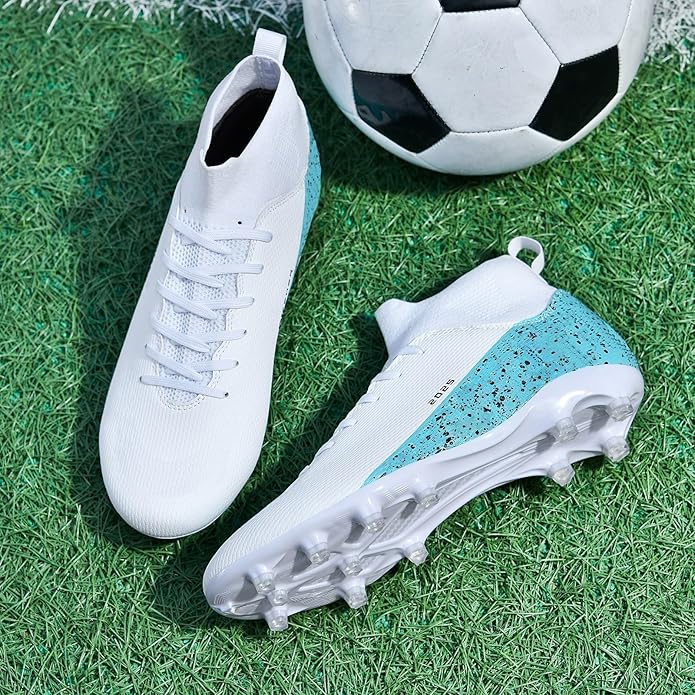 Soccer Cleats for Mens Womens Indoor Soccer Shoes Unisex Baseball Turf Shoes Youth Rugby Shoes Adult AG FG TF Football Boots Wide Training Sneaker