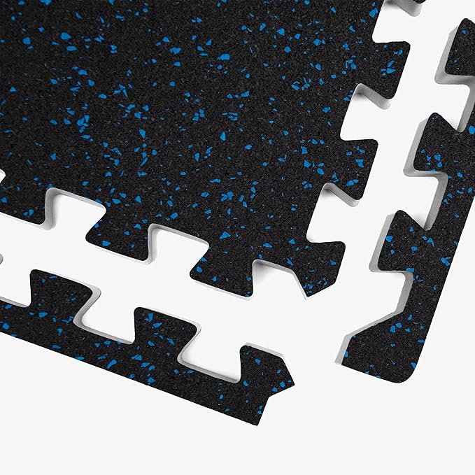IncStores Impact Foam Rubber Floor Tiles, Interlocking Home Gym Floor Matts for Weight & Workout Equipment Room Padding, 2'x2' Tiles