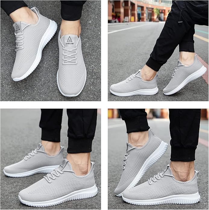 VAMJAM Men's Running Shoes Ultra Lightweight Breathable Walking Shoes Non Slip Athletic Fashion Sneakers Mesh Workout Casual Sports Shoes