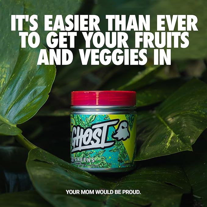 GHOST Greens Powder, Original - 30 Servings - 19 Superfood Greens & Reds Powder, Fruits, Vegetables, Spirulina, & Chlorella, Prebiotics, 10 Billion CFU Probiotic & Digestive Enzymes - Gluten-Free