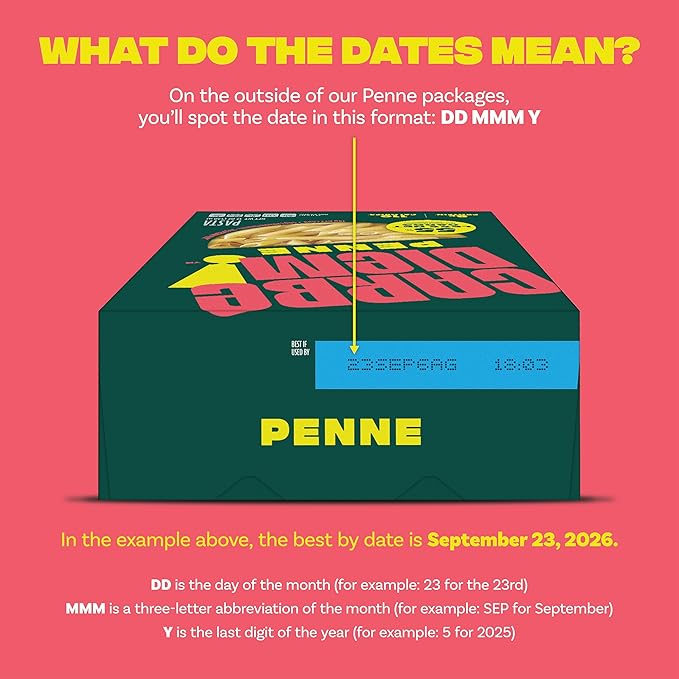 Carbe Diem!, Penne, Lower Net Carb Pasta with Traditional Flavor & Texture, 55% Fewer Net Carbs & Only 110 Calories Per Serving, Pack of 3