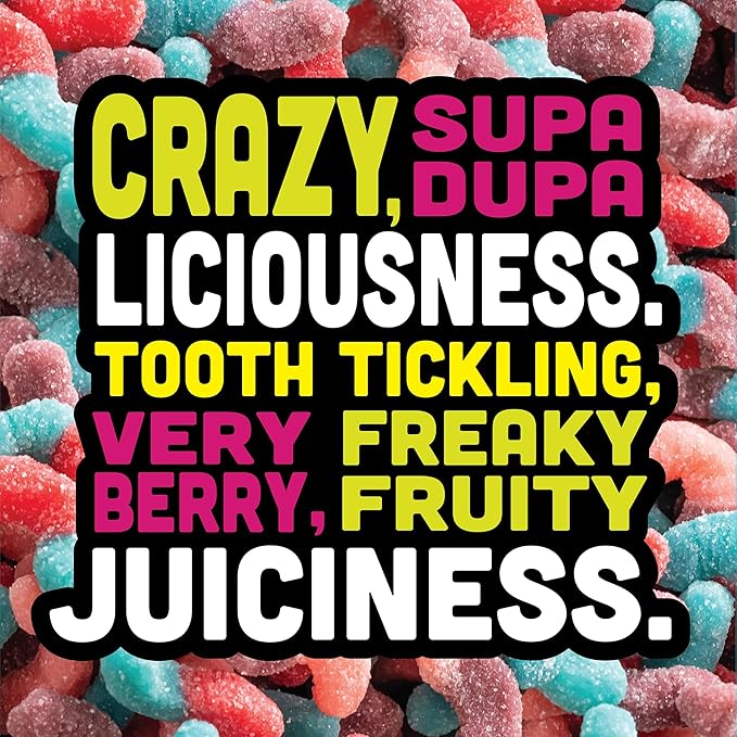 Trolli Sour Brite Crawlers, Candy, Very Berry, Sweet and Sour, Gummy Worms, 7.2 oz