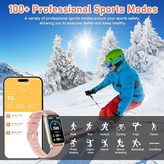 Fitness Tracker with Step Counter/Calories/Stopwatch, Activity Tracker, Health Tracker with Heart Rate Monitor, Sleep Tracker,1.47'' Touch Color Screen, Pedometer Watch for Women Men Kids