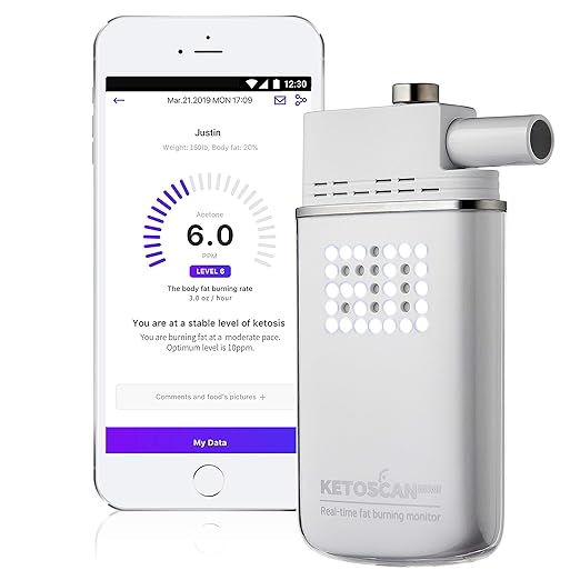 V2 KETOSCAN Mini Breath Ketone Meter, Diet & Fitness Tracker | Monitor Your Fat Metabolism, Level of Ketosis on Low carb, Ketogenic or Any Nutrition & Fitness Program