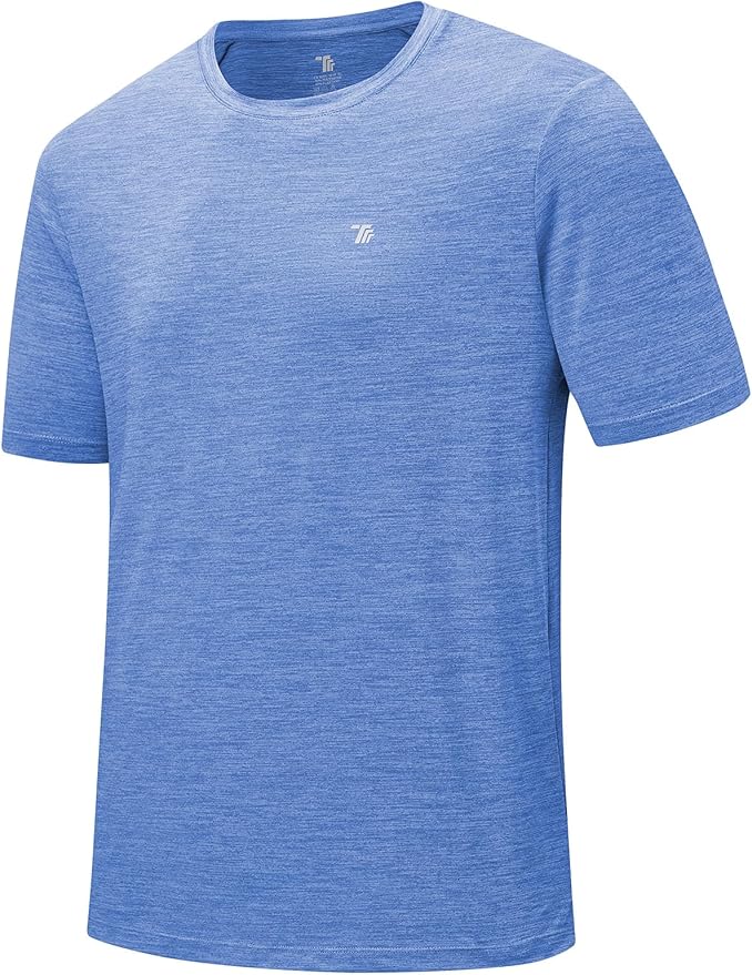 BGOWATU Men's Quick Dry Workout Athletic Shirts Lightweight Tennis Shirts for Men Running Gym Tops