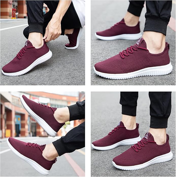 VAMJAM Men's Running Shoes Ultra Lightweight Breathable Walking Shoes Non Slip Athletic Fashion Sneakers Mesh Workout Casual Sports Shoes
