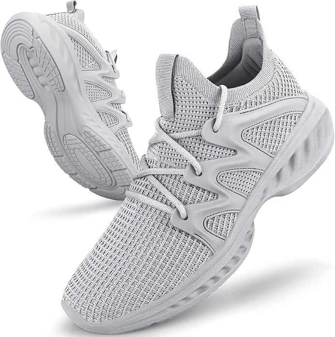 Pujcs Men's Slip on Walking Shoes Lightweight Breathable Non Slip Running Shoes Athletic Gym Tennis Shoes Sneakers for Men