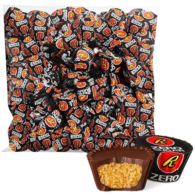Zero Sugar Miniatures Dark Chocolate, 2 Pound Reese'sZero Sugar Peanut Butter Cups Delights, Indulgent Dark Chocolate Peanut Butter Cups For Enjoyment, Perfect For Snacking, Parties, and Gifts