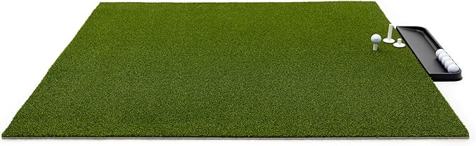 Premium Turf Indoor/Outdoor Golf Mat. Bonus Tray + 3 Tees