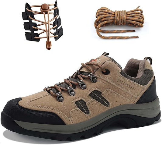 CC-Los Men's Waterproof Hiking Shoes Outdoor Comfortable Trekking Shoe Lightweight Working Sneaker
