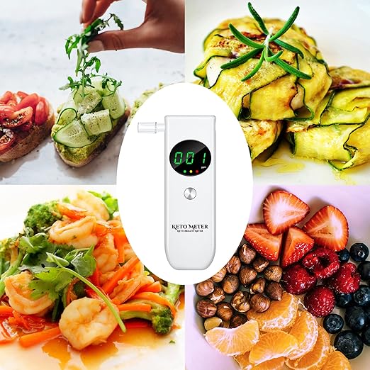 Professional Breath Monitoring Ketosis Meter Portable Breath Ketosis Breath Analyzer Meter for Ketosis Testing - High Precision Ketone Breath Tester with 10 Mouthpieces for Testing Ketosis