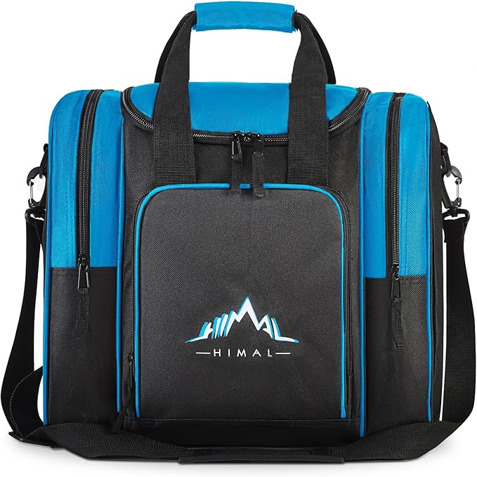 Himal Bowling Ball Bag for Single Sphere - Bowling Ball Tote Bowler's Bag with Padded Sphere Holder - Fits Bowler's Shoes Up to Mens Size 14