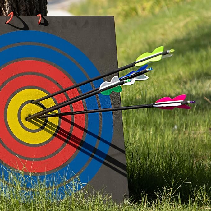 S F 30" Traditional Archery Carbon Feather Arrows 500 Spine Traditional Arrows Long Bows Archery Compound Bow Arrows Arrows for Compound Bow Arrows for recurve Bow（12 Pack）
