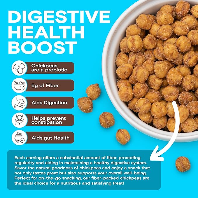 BIENA Chickpea Snacks - Crunchy Roasted Chickpeas - High Fiber Vegan Protein Snacks for Adults and Kids - 8-Pack, 5 Ounce Bags - Rockin’ Ranch