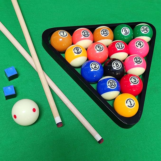 2-1/4" Pool Balls Billiard Set - 16 Resin Balls, Regulation Size & Weight, Complete Billiard Table Balls Set for Replacement, Pool Table Accessories & Billiards Pool Accessories